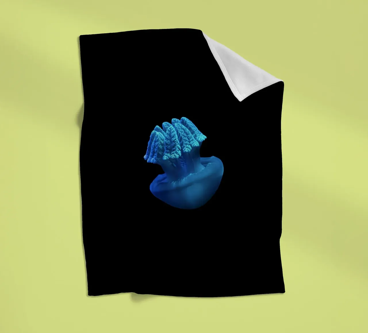 blue jellyfish fleece blanket by Earthly Visions