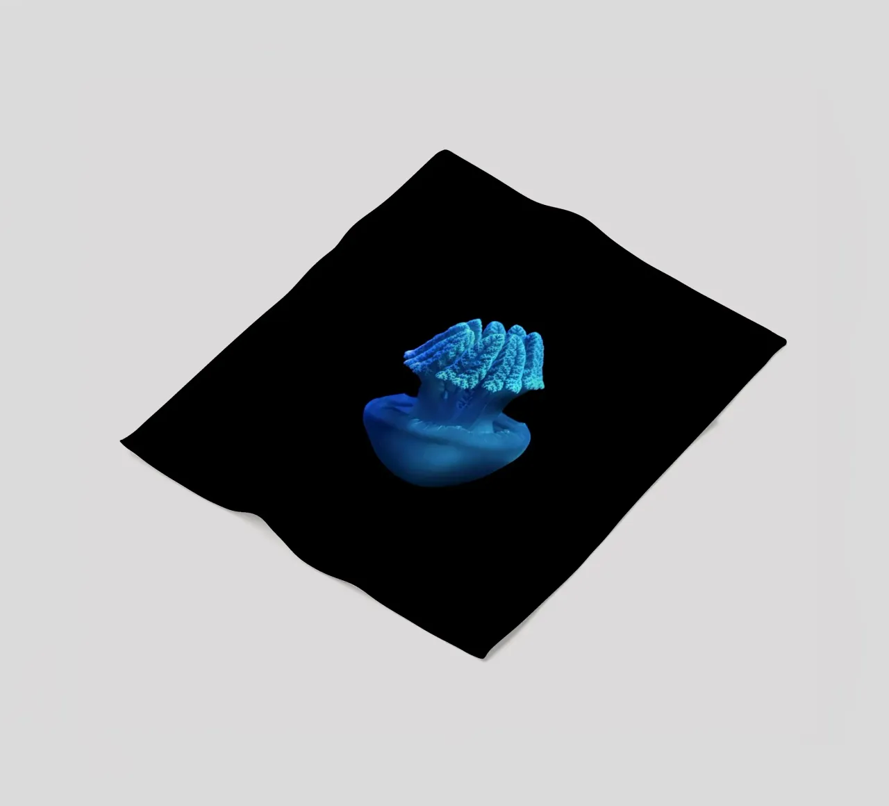blue jellyfish fleece blanket by Earthly Visions