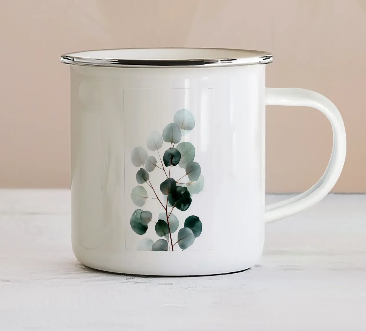 Acquerello all'eucalipto tazza in smalto da Studio Verde