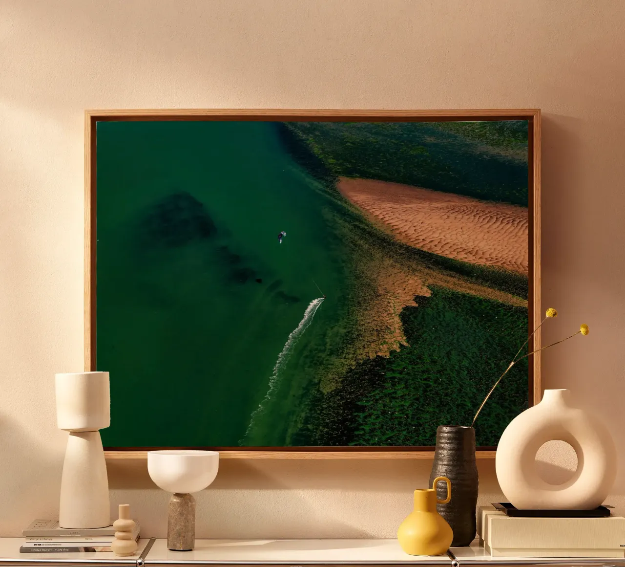 sabbia della spiaggia tela con Cornice a cassetta da Earthly Visions