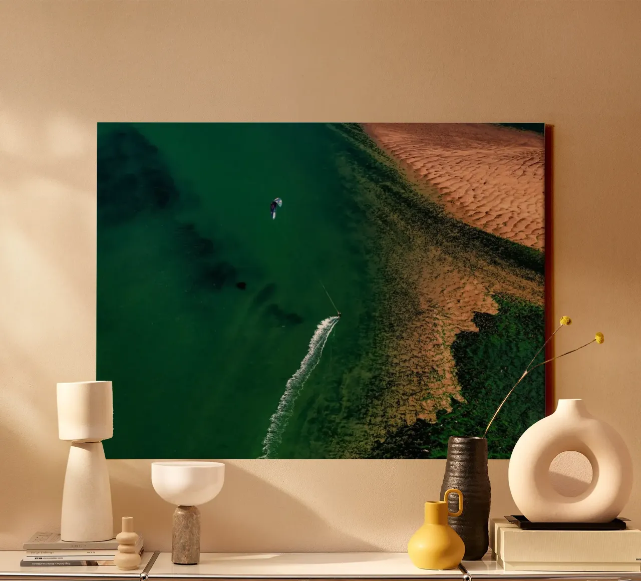sabbia della spiaggia tela con Cornice a cassetta da Earthly Visions