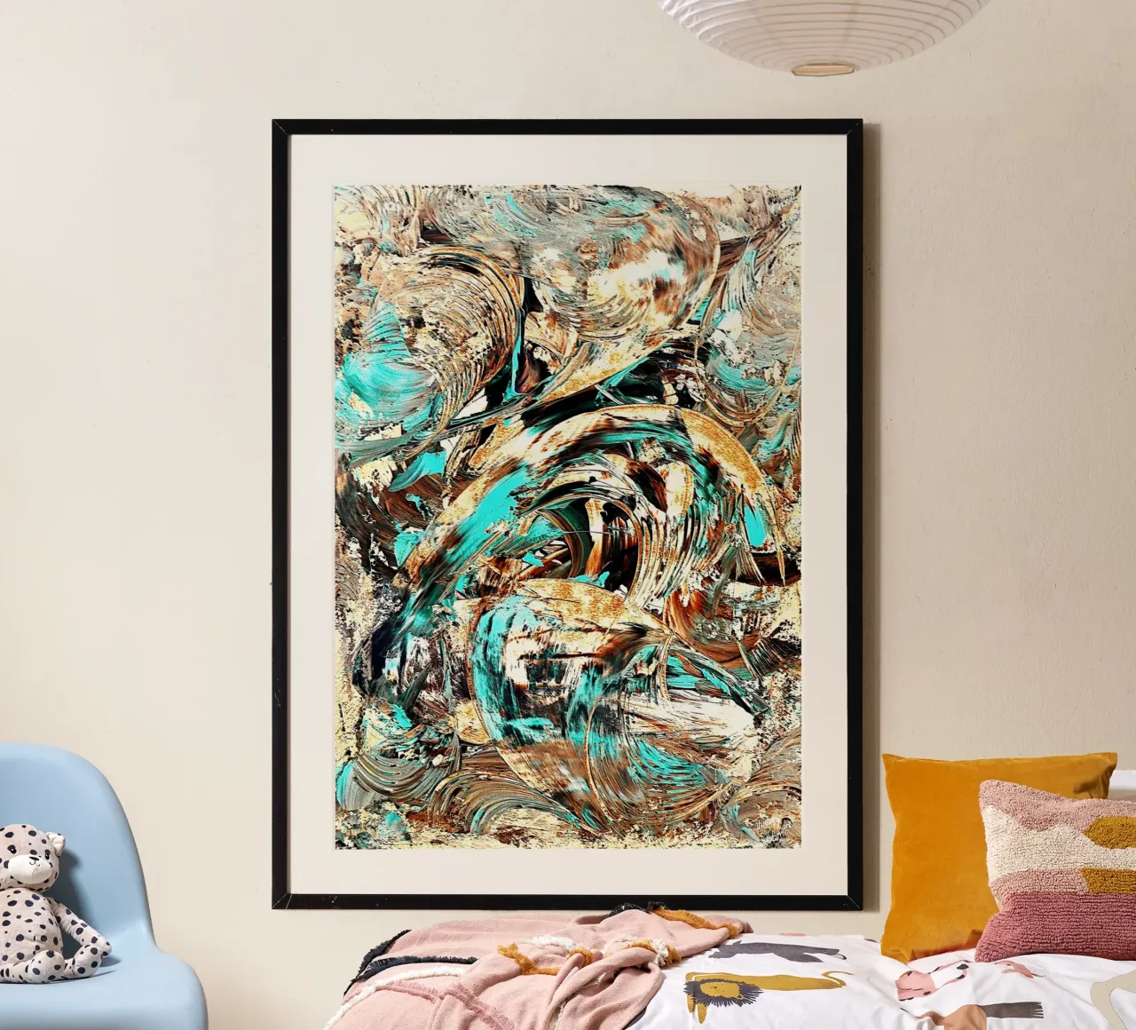 IDEAL GIFT 55 invers poster con telaio in legno da Thierry Vobmann Abstract painting
