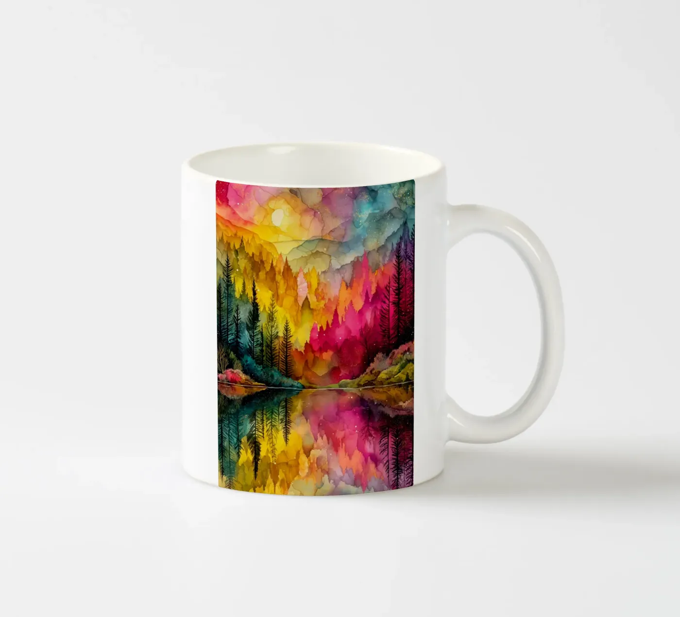 Magic forest 7 ceramic mug by Justyna Jaszke JBJart