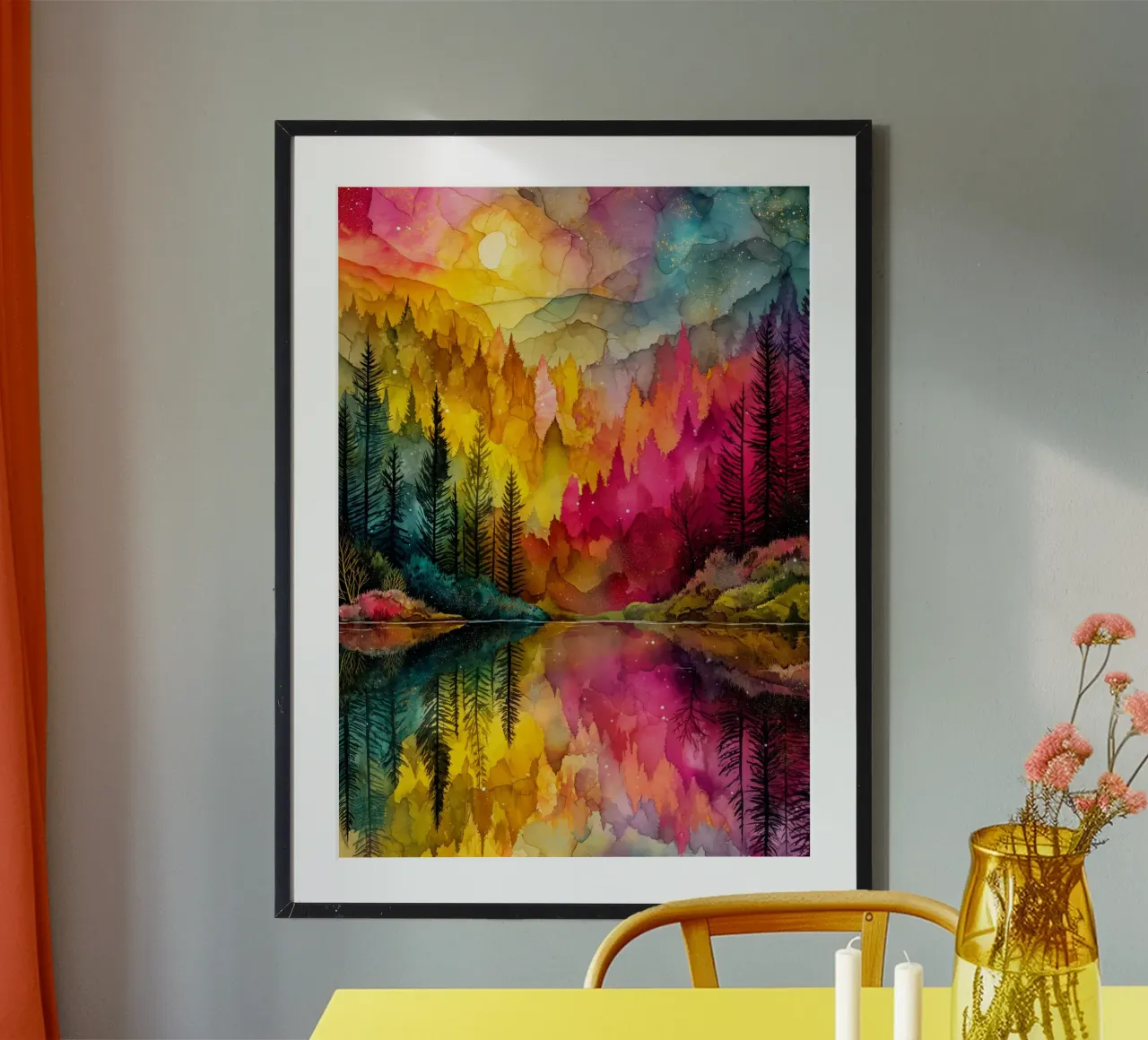 Foresta magica 7 poster con telaio in alluminio da Justyna Jaszke JBJart