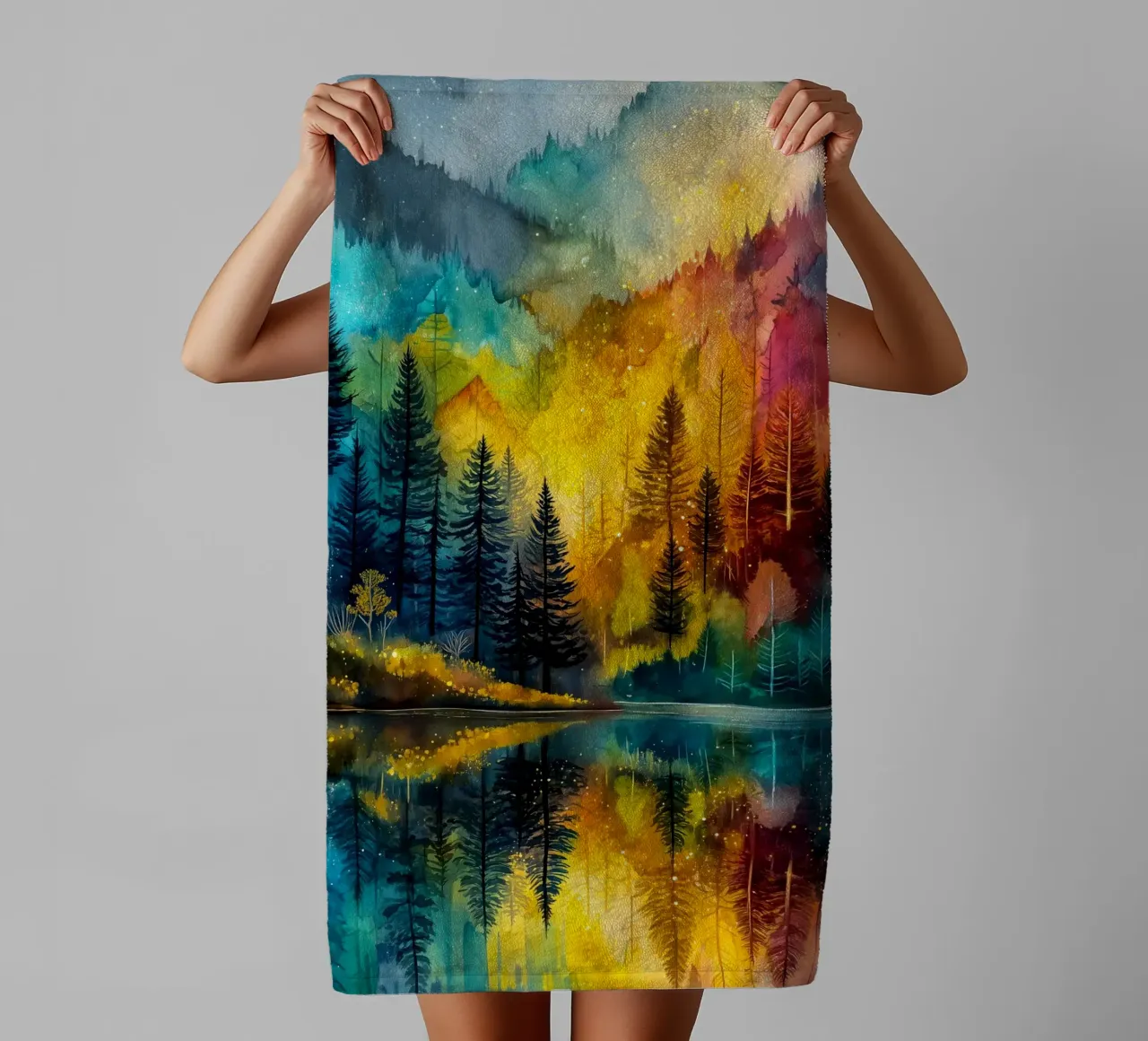 Magic forest 8 towel by Justyna Jaszke JBJart