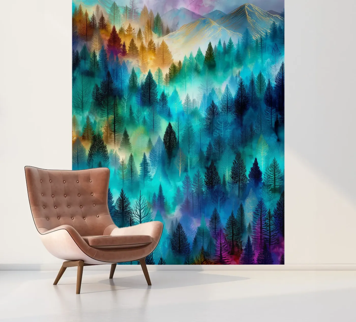 Magisch bos 9 fotobehang van Justyna Jaszke JBJart