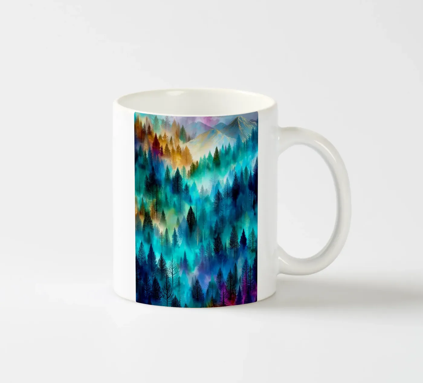 Magic forest 9 ceramic mug by Justyna Jaszke JBJart