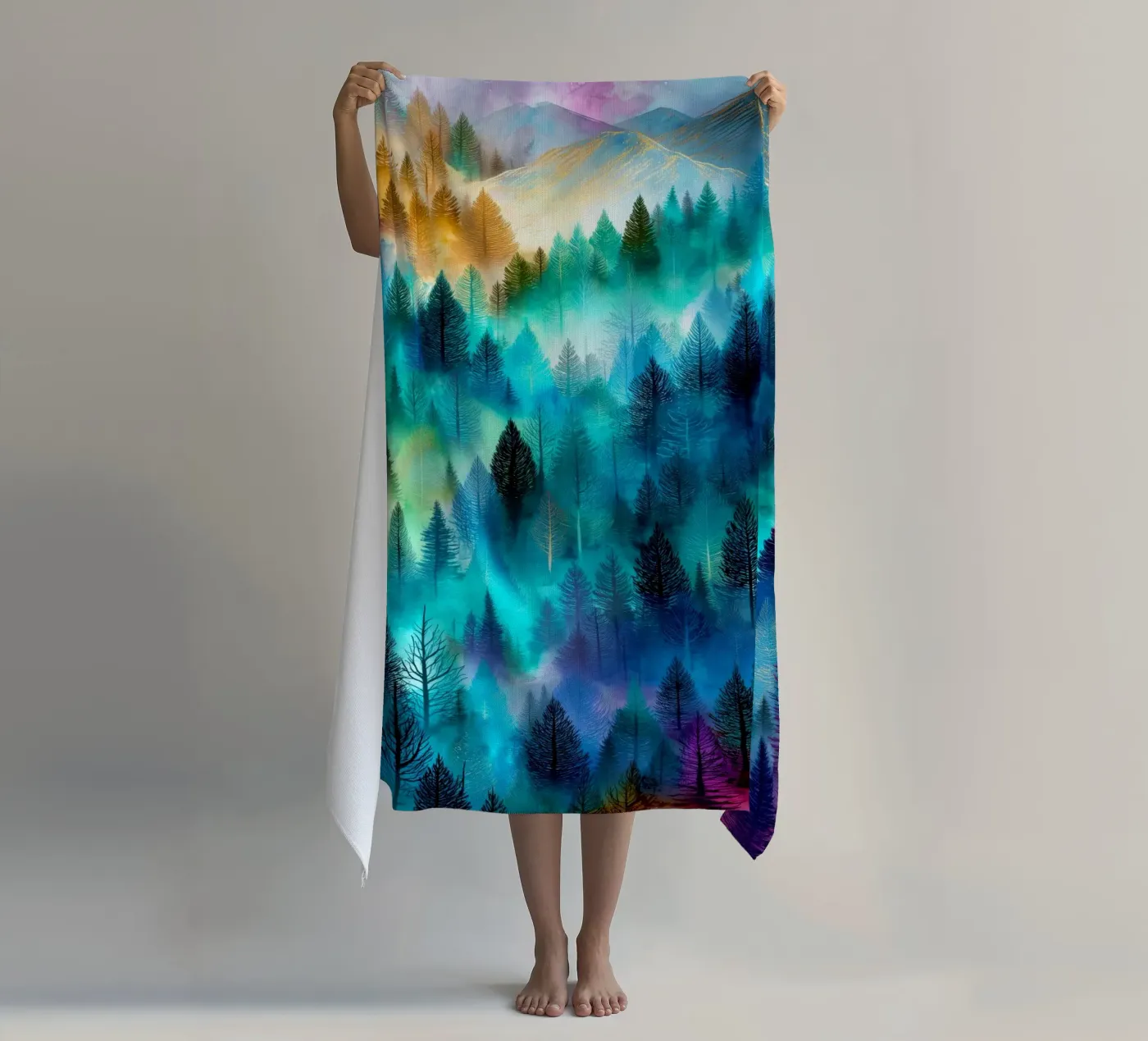 Magisch bos 9 strandhanddoek van Justyna Jaszke JBJart