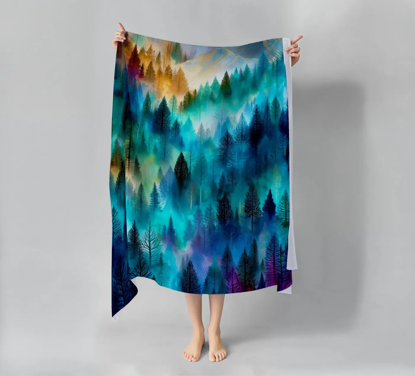 Magisch bos 9 strandhanddoek van Justyna Jaszke JBJart