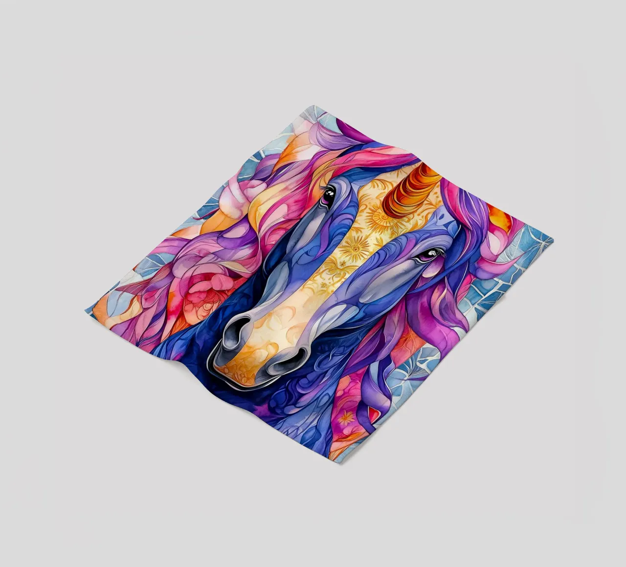 Magical unicorn fleece blanket by Justyna Jaszke JBJart