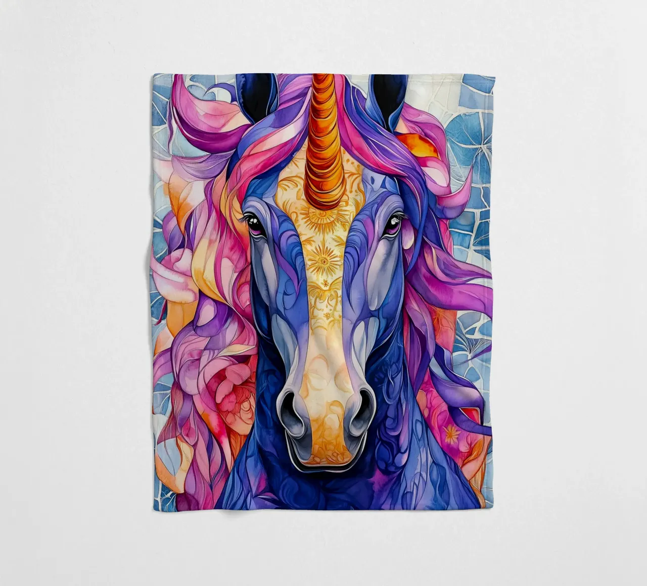 Magical unicorn fleece blanket by Justyna Jaszke JBJart