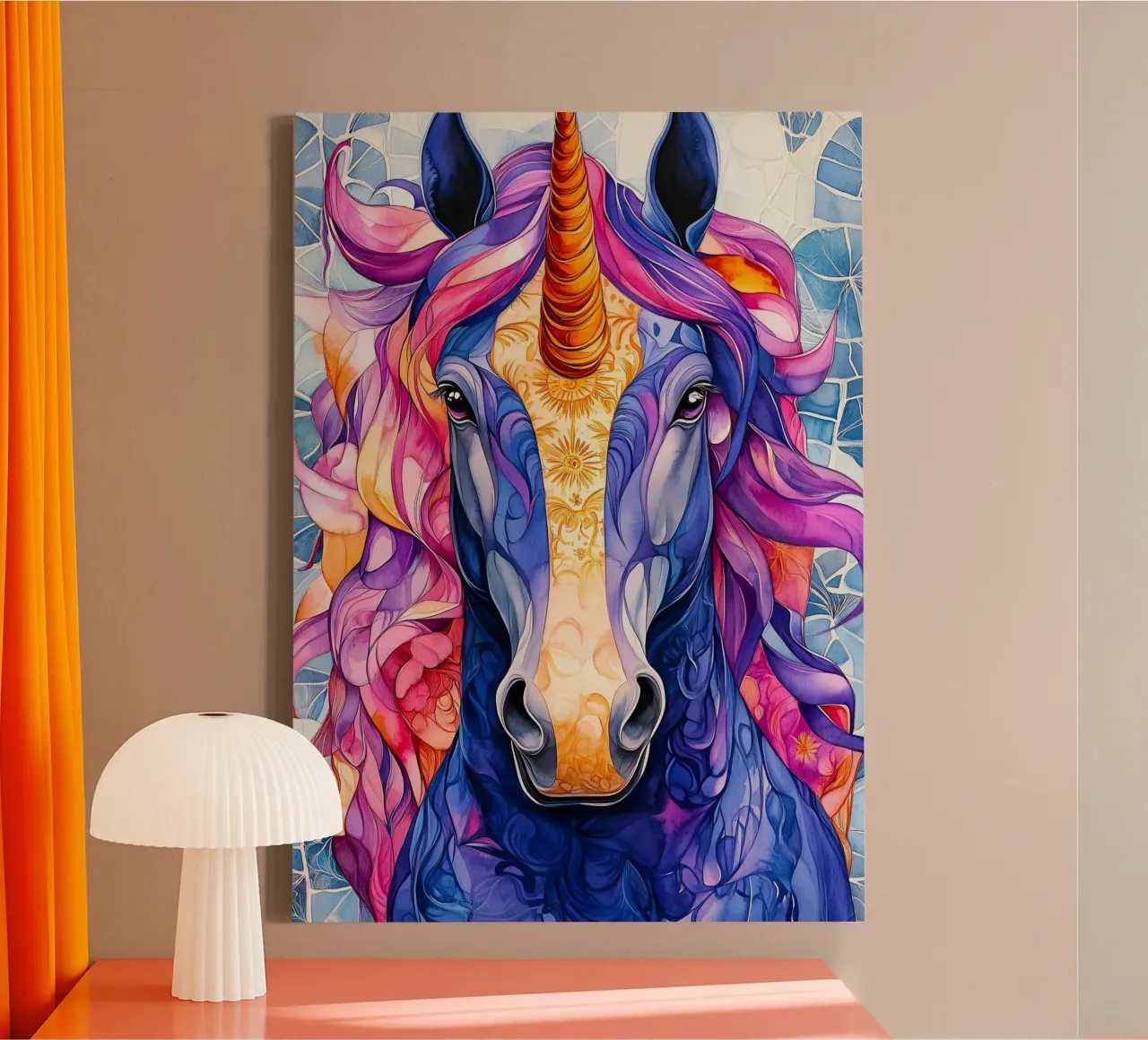 Magical unicorn canvas with Floater frame by Justyna Jaszke JBJart