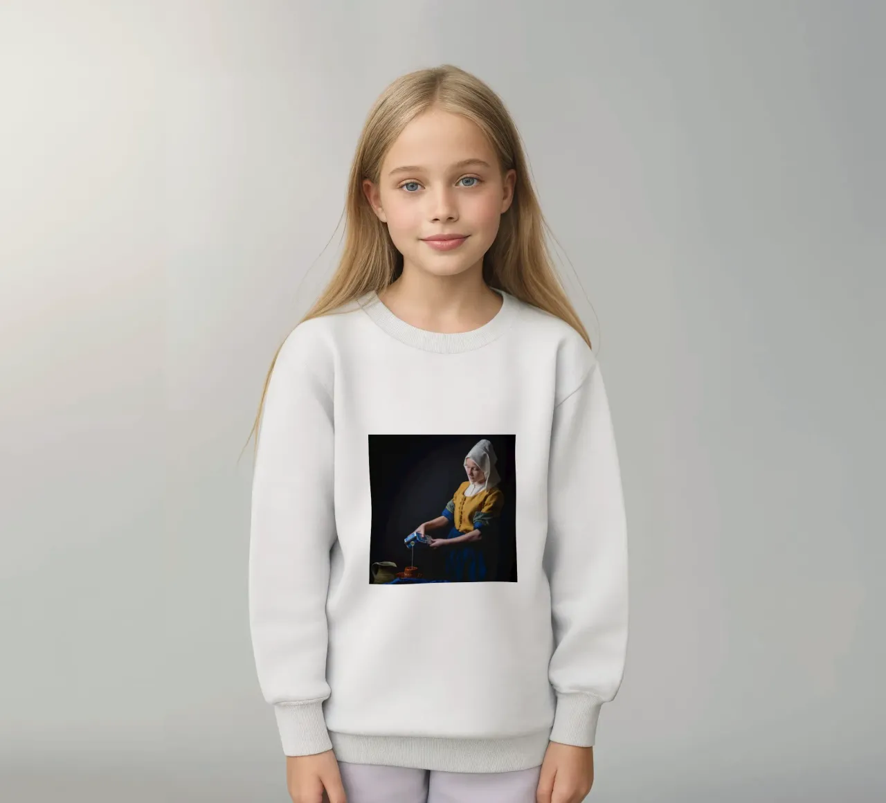 donna che versa crema di latte felpa bambino da walker shop