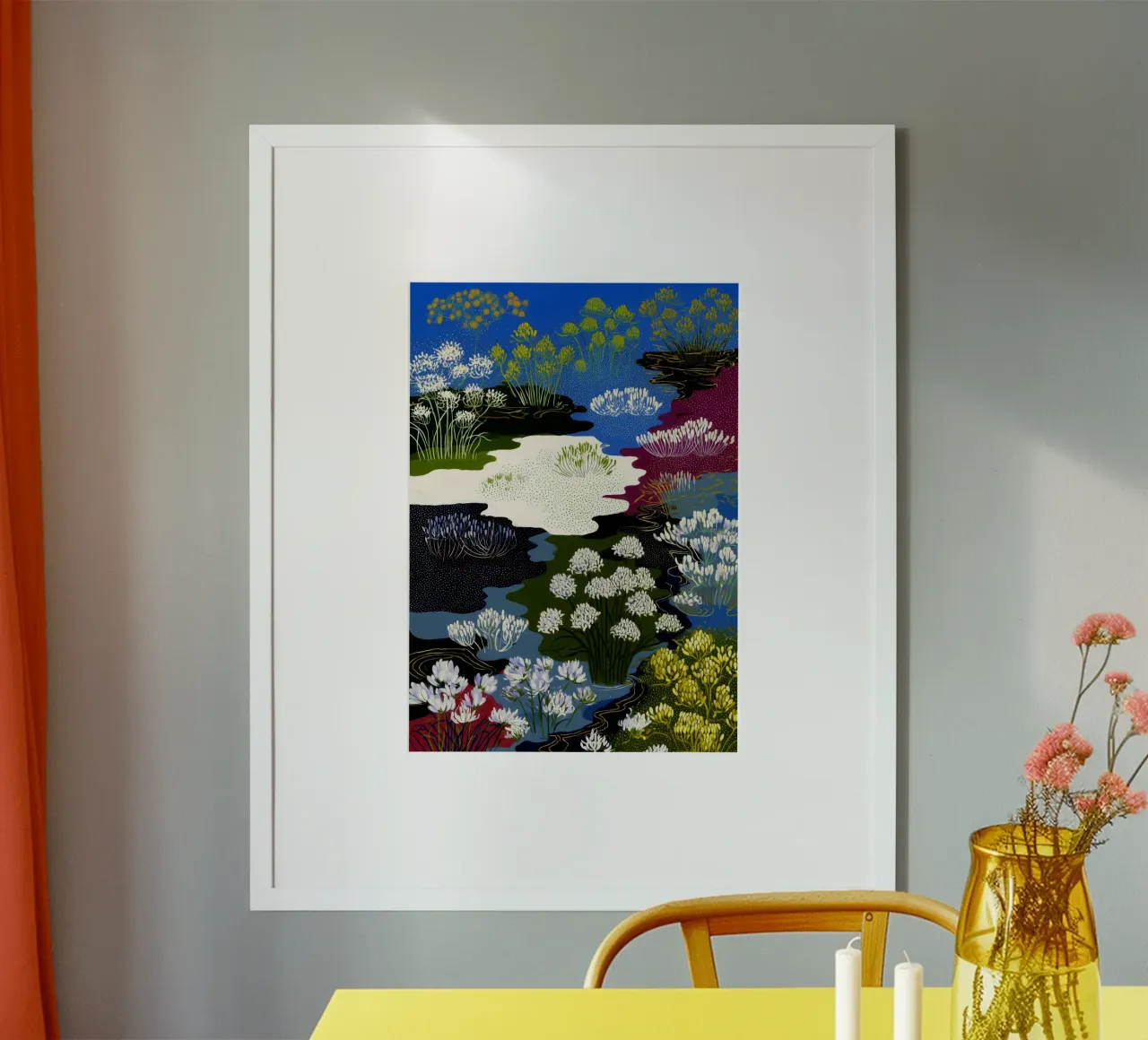 Arte del prato naturale poster con telaio in alluminio da Justyna Jaszke JBJart