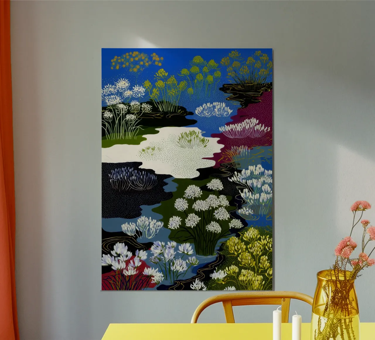 Arte del prato naturale poster con telaio in alluminio da Justyna Jaszke JBJart