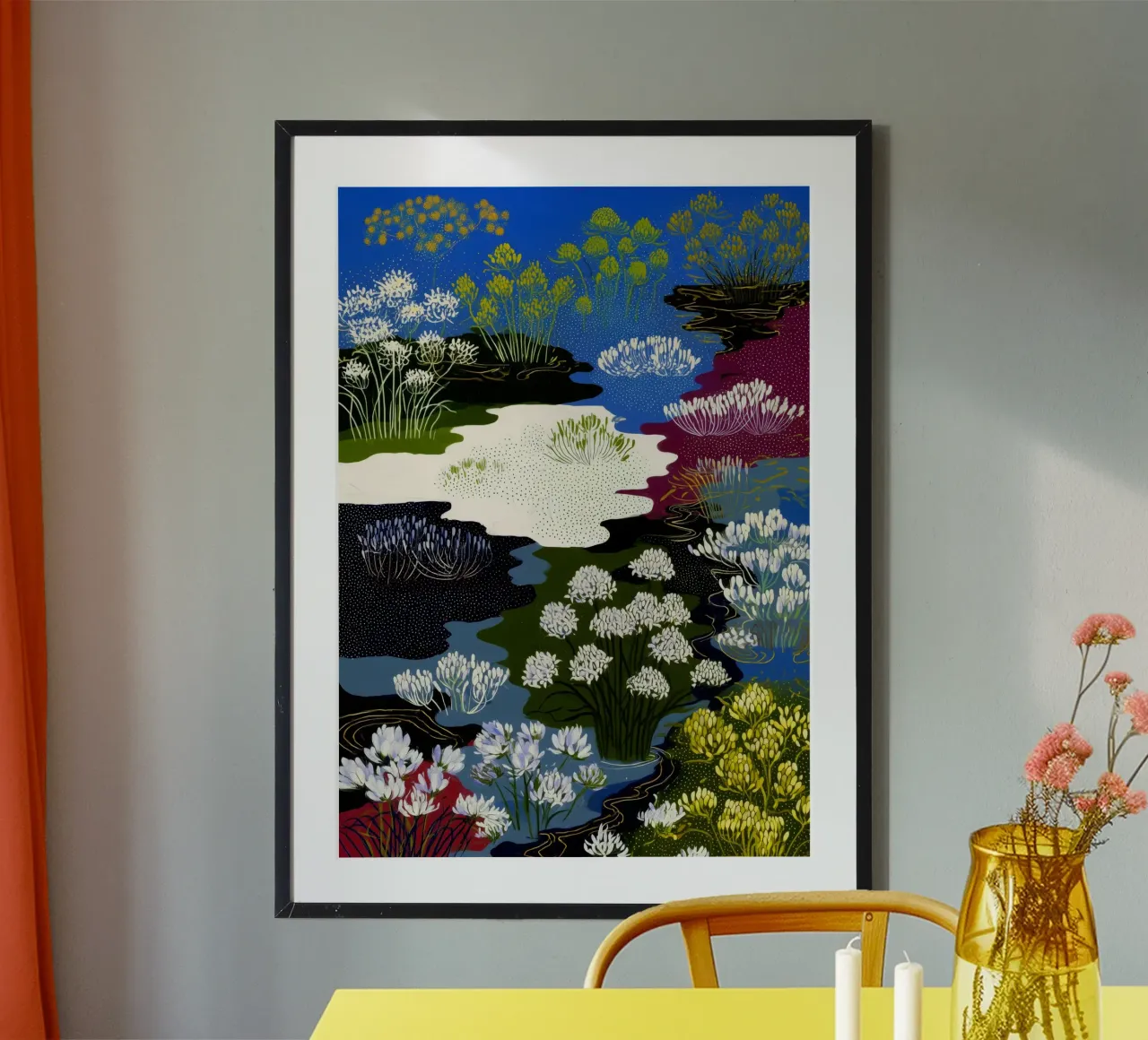 Arte del prato naturale poster con telaio in alluminio da Justyna Jaszke JBJart