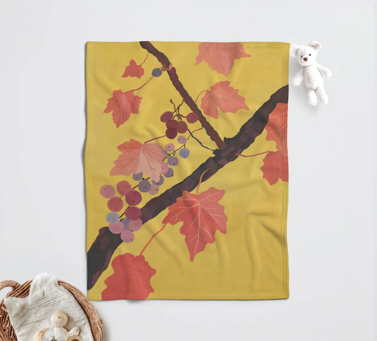 Grapevine fleece blanket by ThingDesign