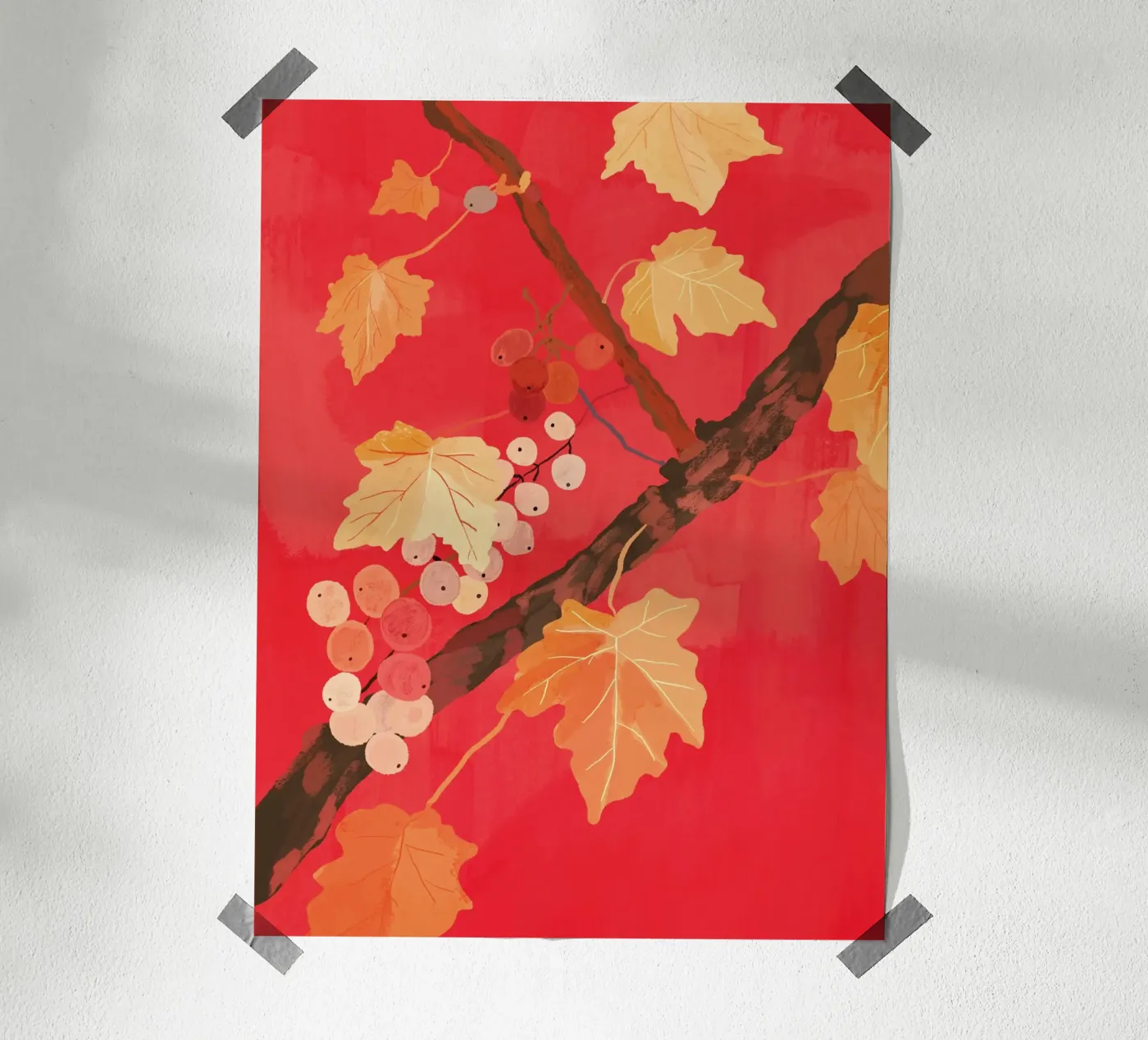 Red Grapevine poster by ThingDesign
