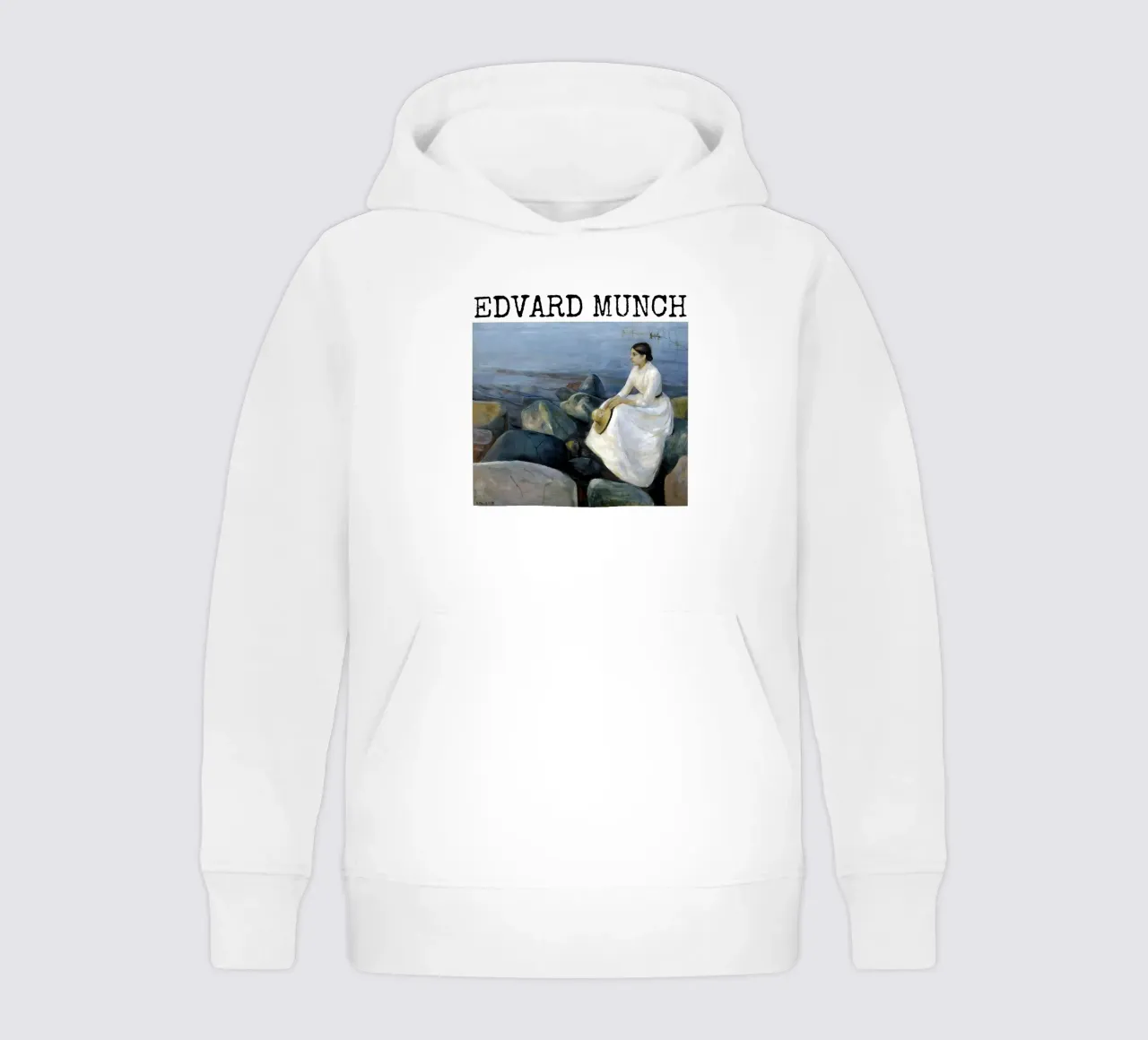 Inger sulla spiaggia di Edvard Munch felpa bambino con cappuccio da kaitlinparkershop