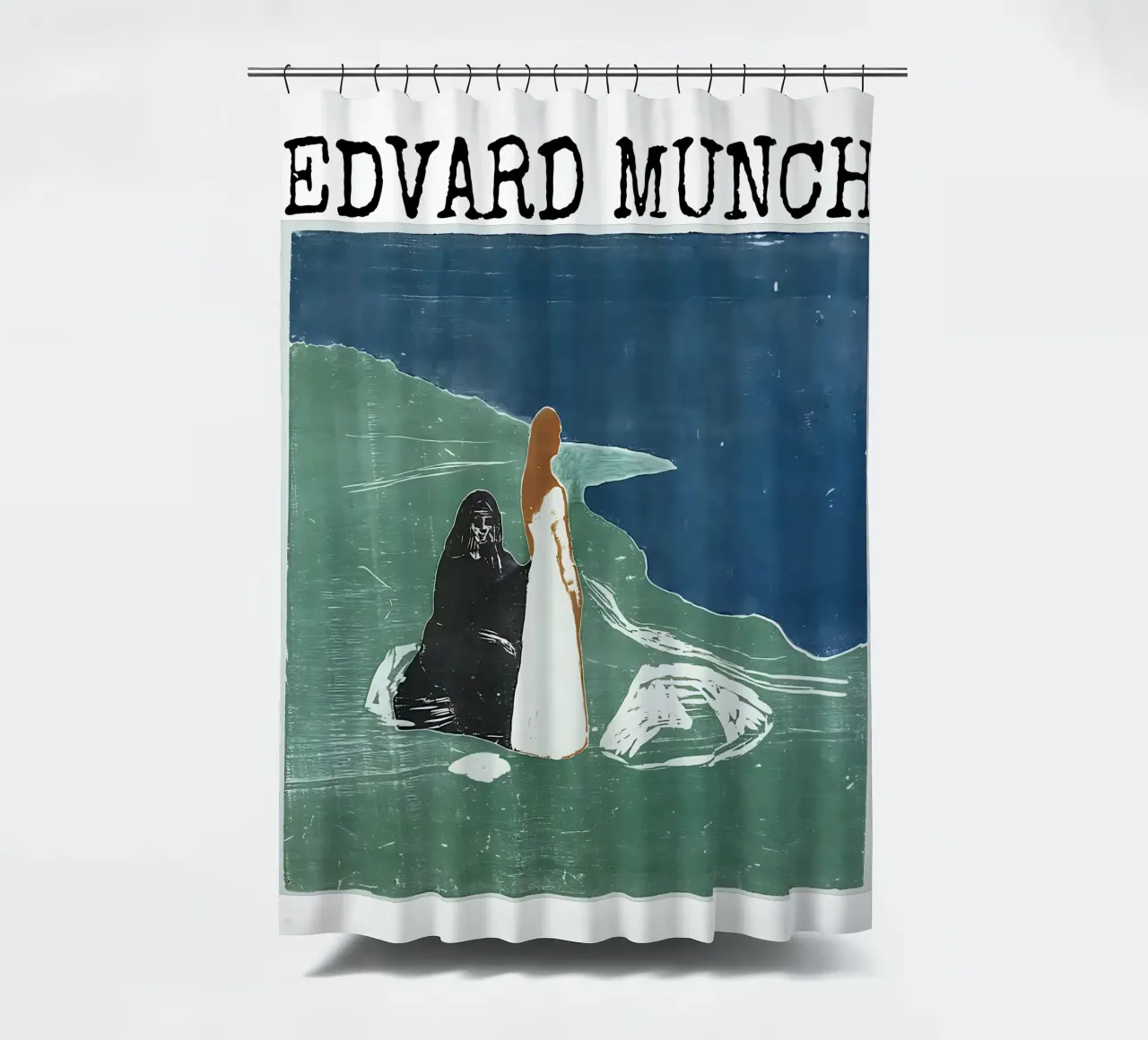 Due donne in riva al mare di Edvard Munch tenda da doccia da kaitlinparkershop