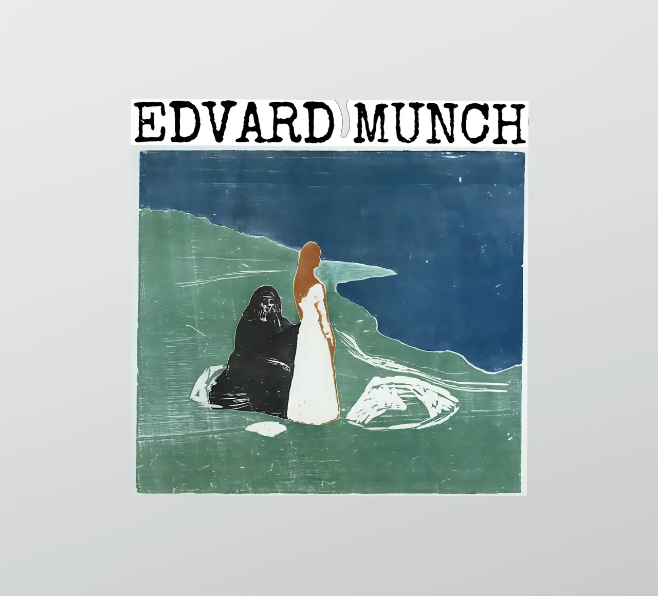 Due donne in riva al mare di Edvard Munch adesivo da kaitlinparkershop