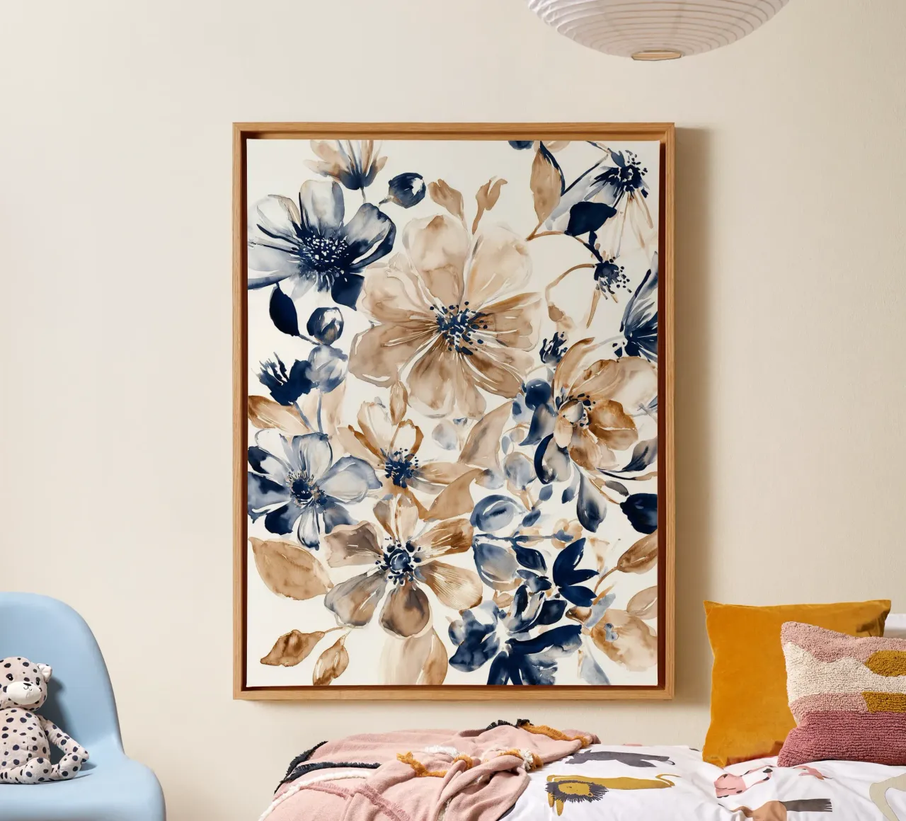 Oogstblaadjes canvas met Baklijst van Sophia Calder Studio