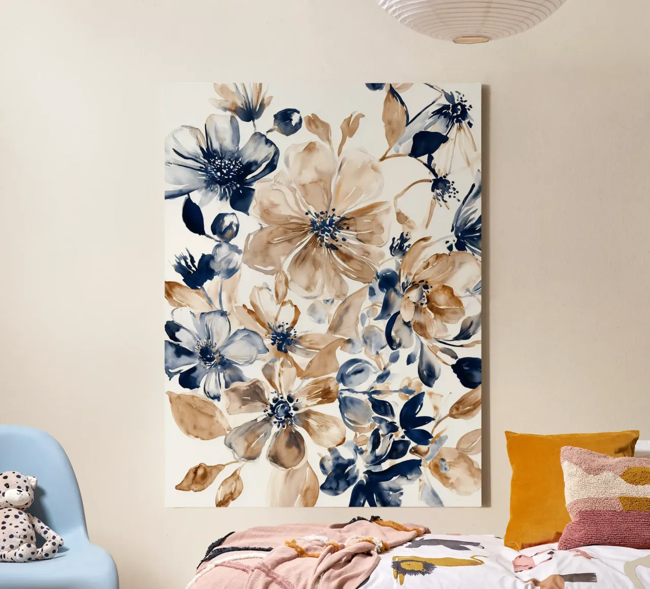 Oogstblaadjes canvas met Baklijst van Sophia Calder Studio