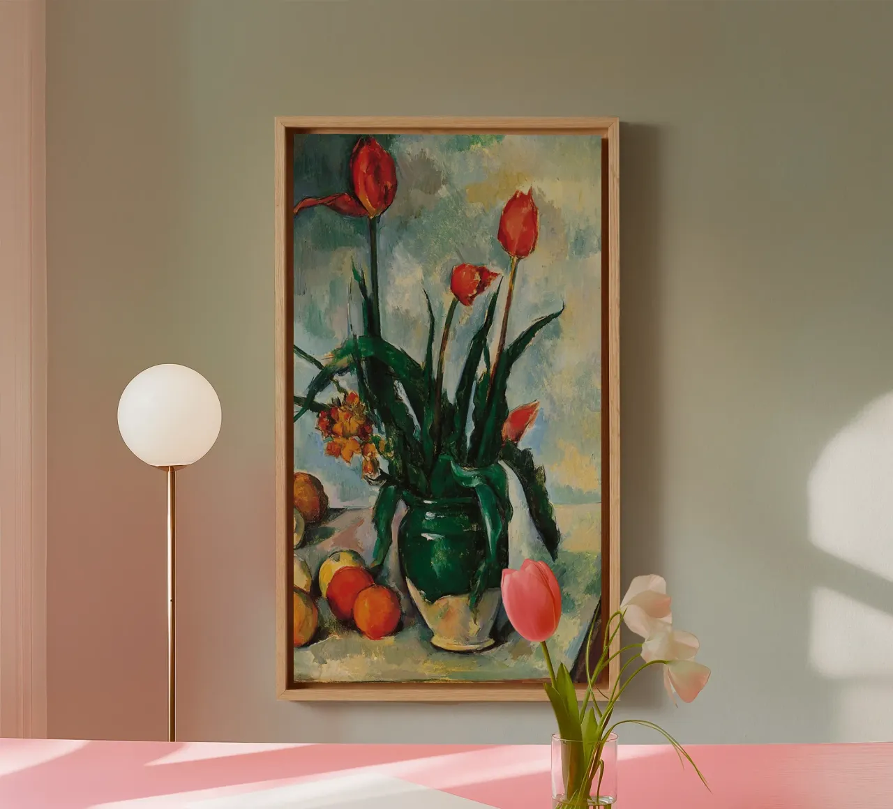 Paul Cezanne Bloem canvas met Baklijst van Art In The Sky