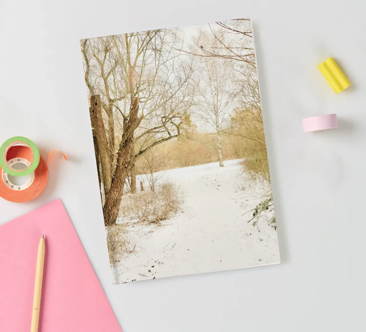 Trees in Snow Park notebook by KISSA STUDIO
