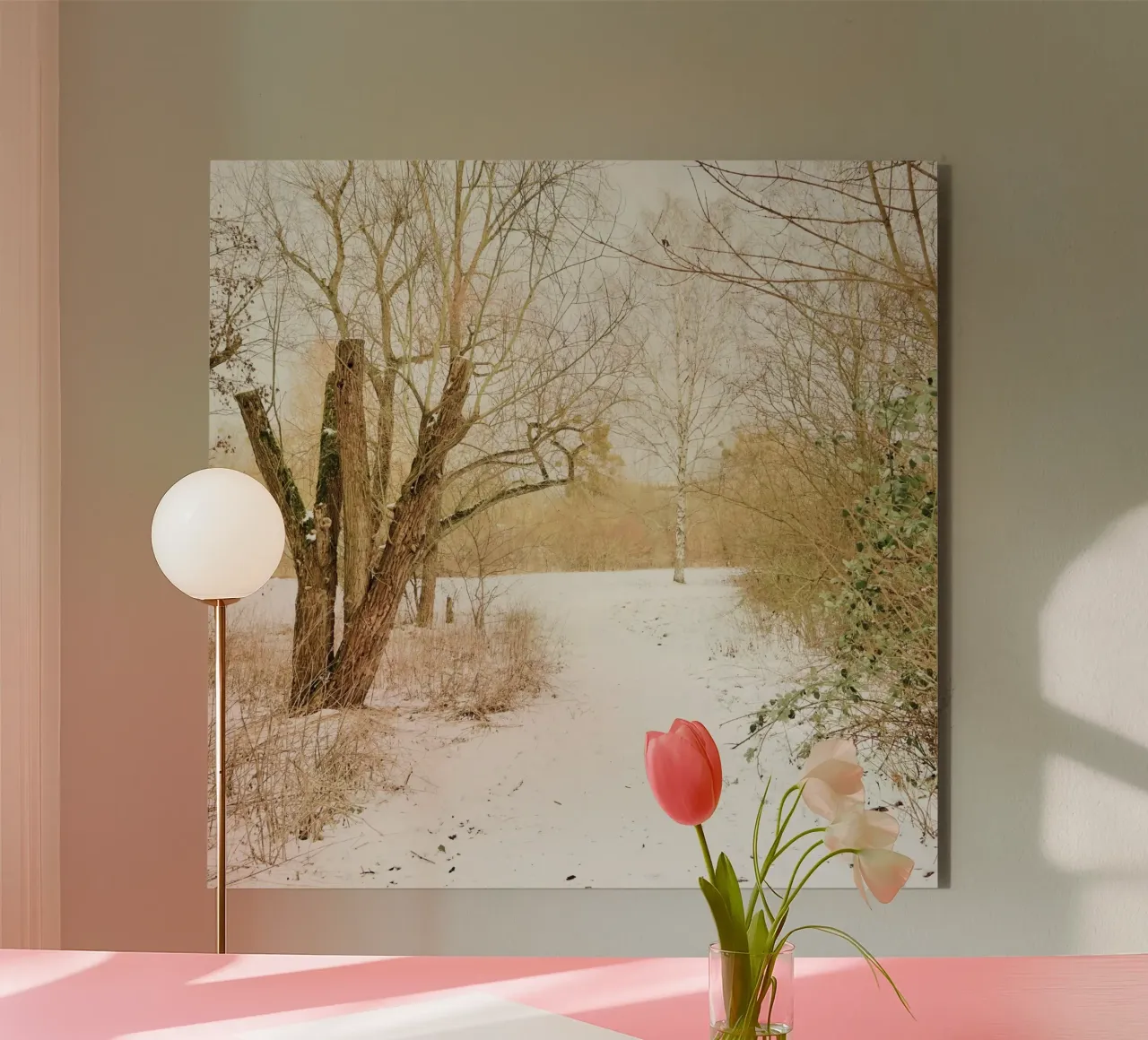 Trees in Snow Park alu-dibond by KISSA STUDIO