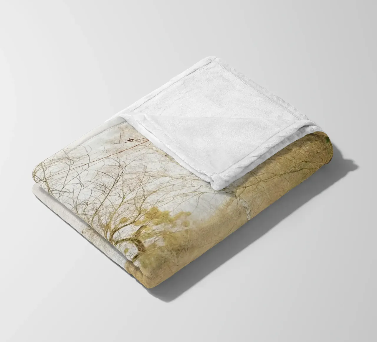 Trees in Snow Park fleece blanket by KISSA STUDIO