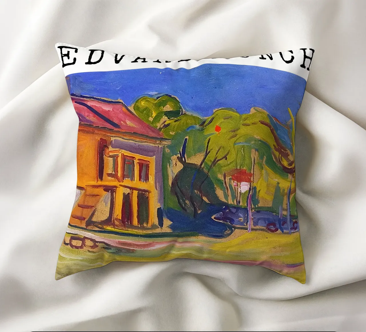 La casa di Munch a Åsgårdstrand di Edvard Munch cuscino da kaitlinparkershop