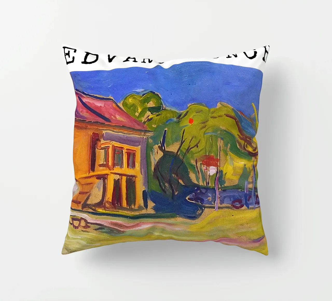 La casa di Munch a Åsgårdstrand di Edvard Munch cuscino da kaitlinparkershop