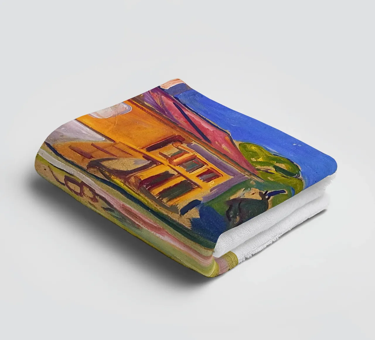 La casa di Munch a Åsgårdstrand di Edvard Munch asciugamano da bagno da kaitlinparkershop