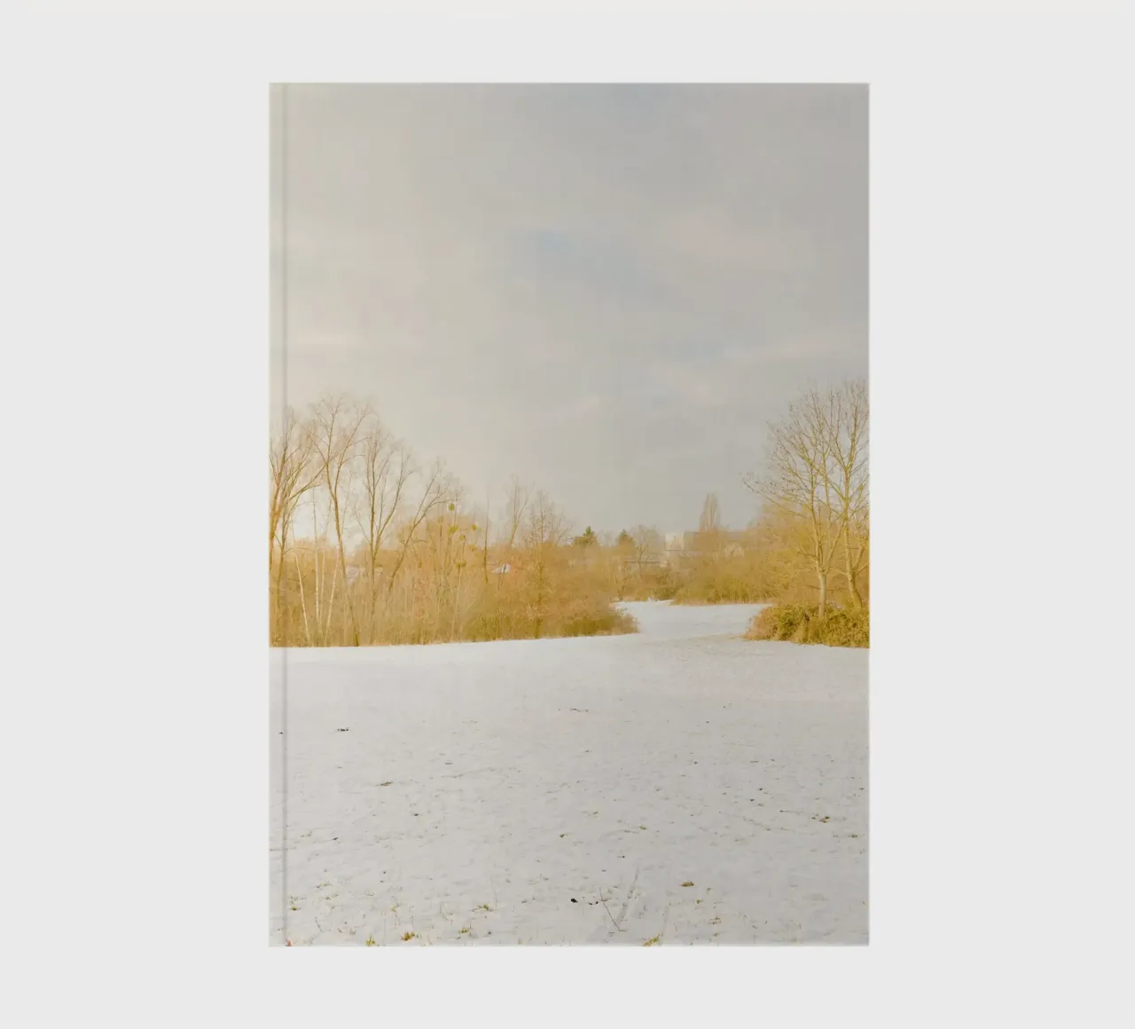 Yellow Trees in Snow Park notebook by KISSA STUDIO