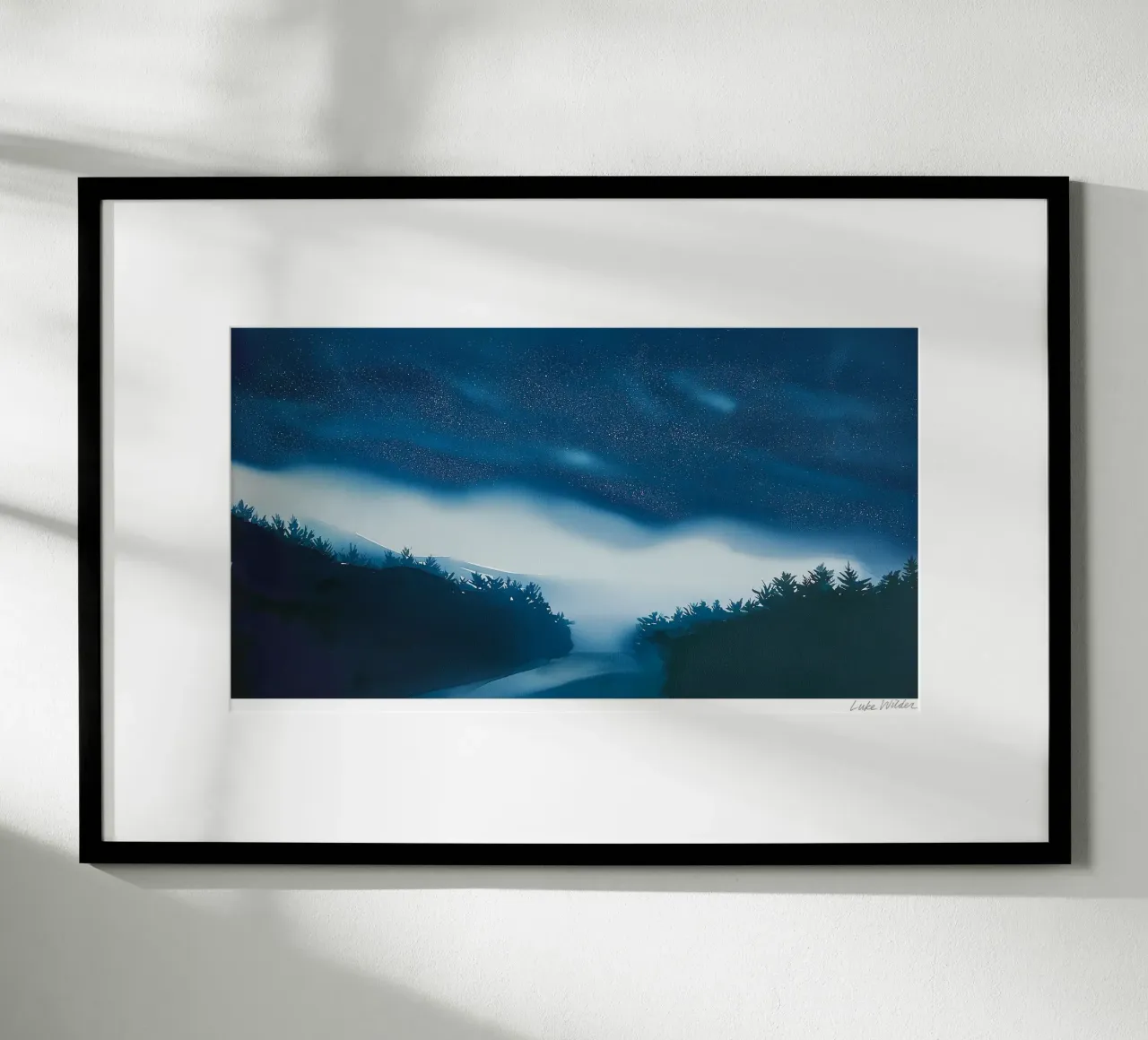 Sterrenlicht kruising poster met houten frame van Luke Wilder Studio