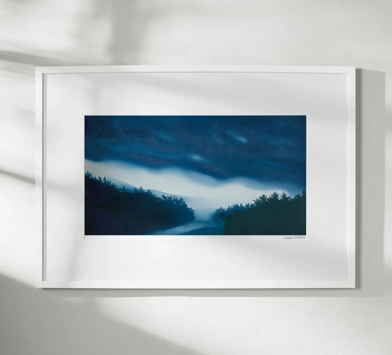 Sterrenlicht kruising poster met houten frame van Luke Wilder Studio
