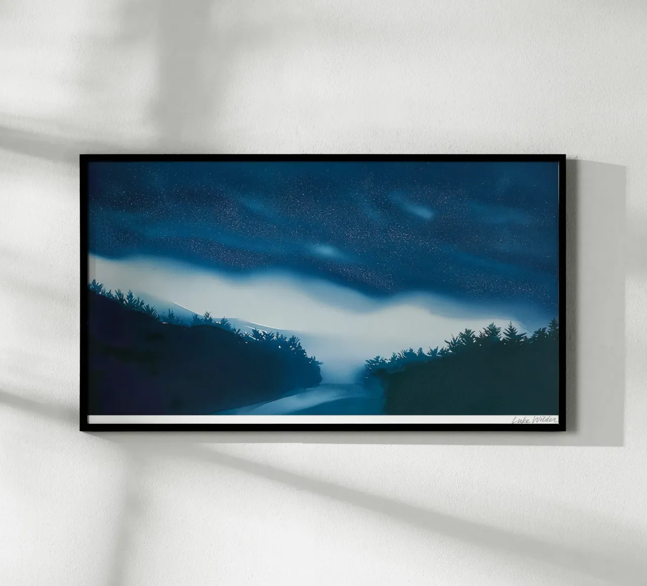 Sterrenlicht kruising poster met houten frame van Luke Wilder Studio
