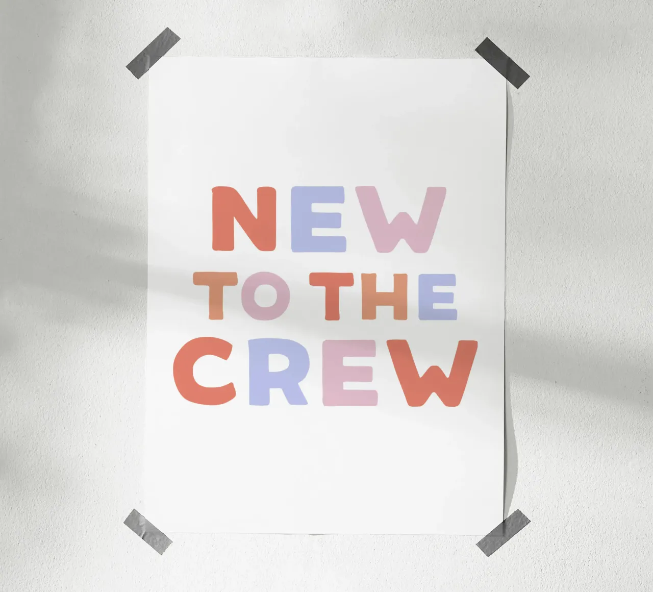 New to the crew poster with plastic frame by we line studio - art