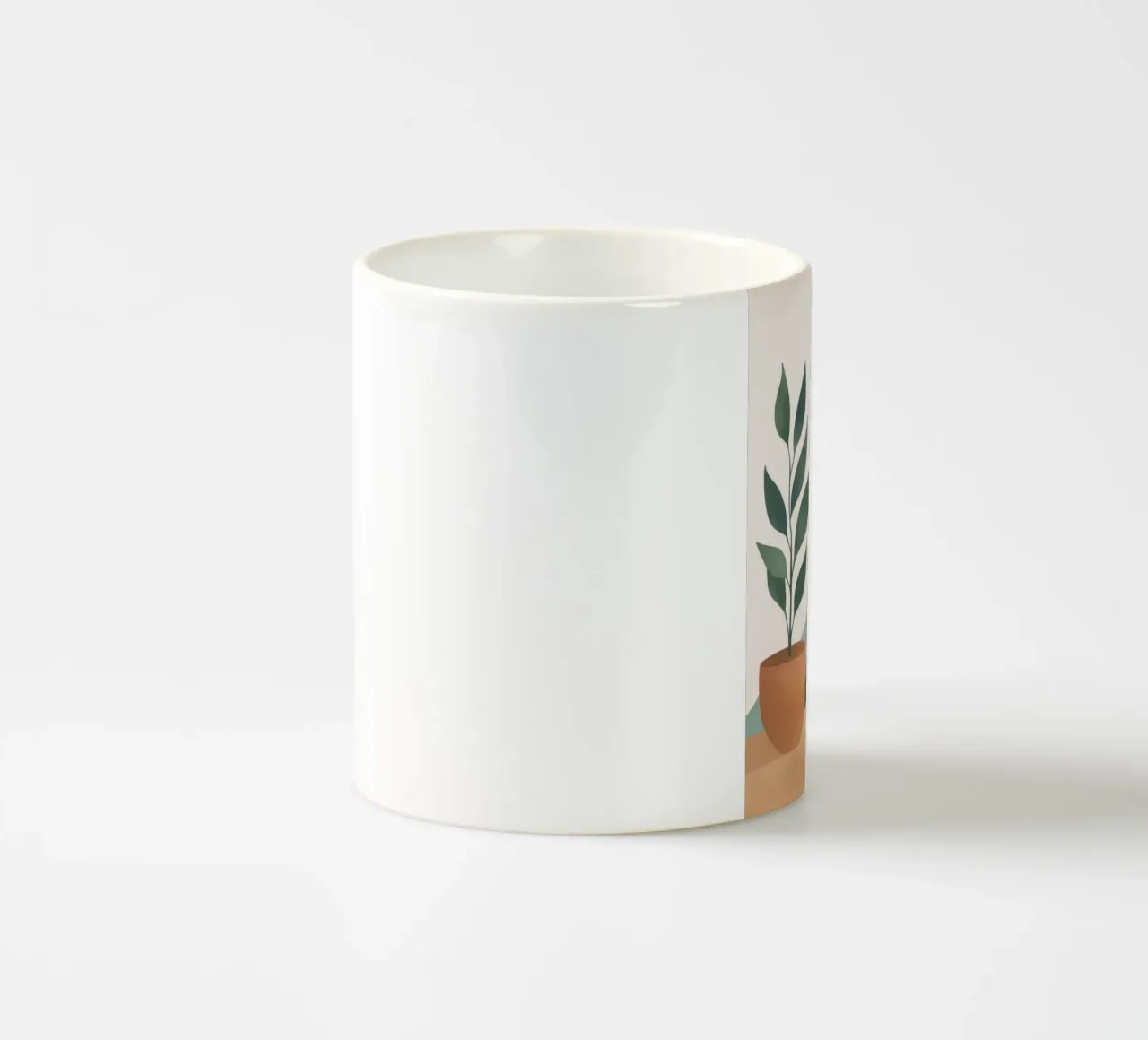 Verde bohémien in vaso con montagne di sole Arte minimale e terrena tazza in ceramica da Gentle Echoes Art
