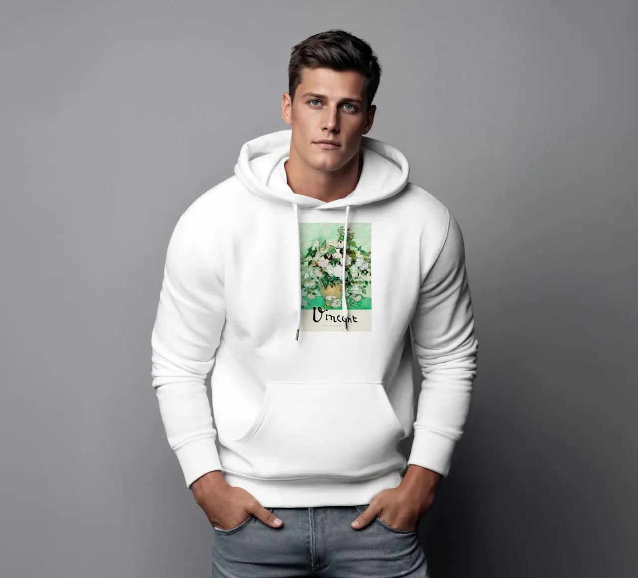 Signed, Vincent – Roses felpa con cappuccio da Vintage by JUNIQE