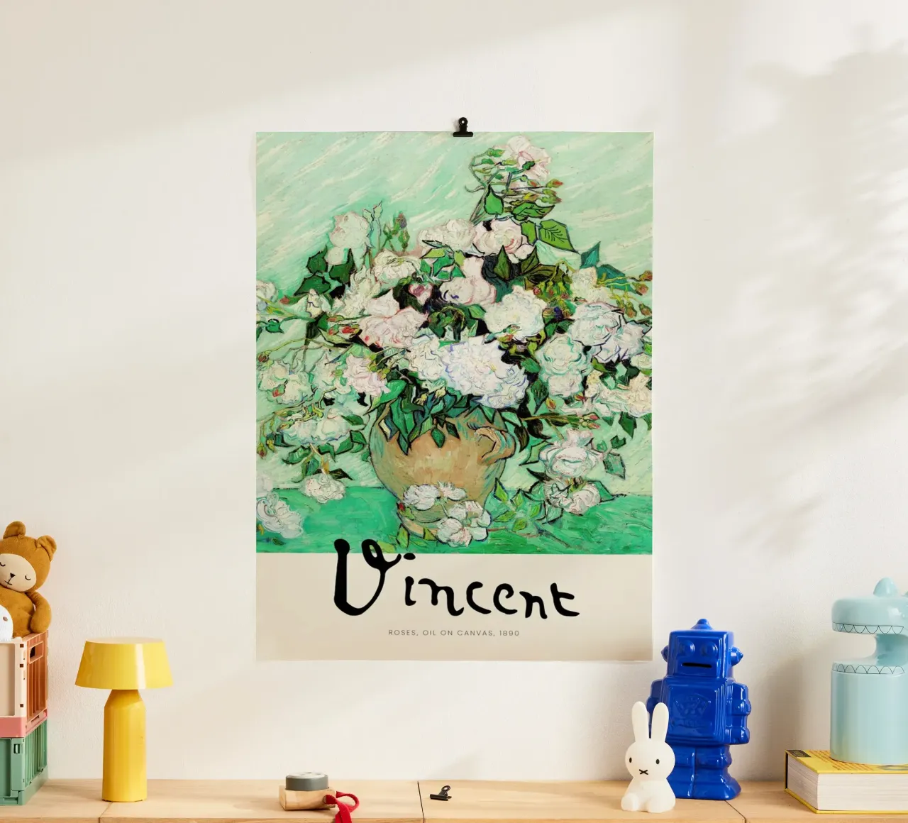 Signed, Vincent – Roses poster con telaio in alluminio da Vintage by JUNIQE