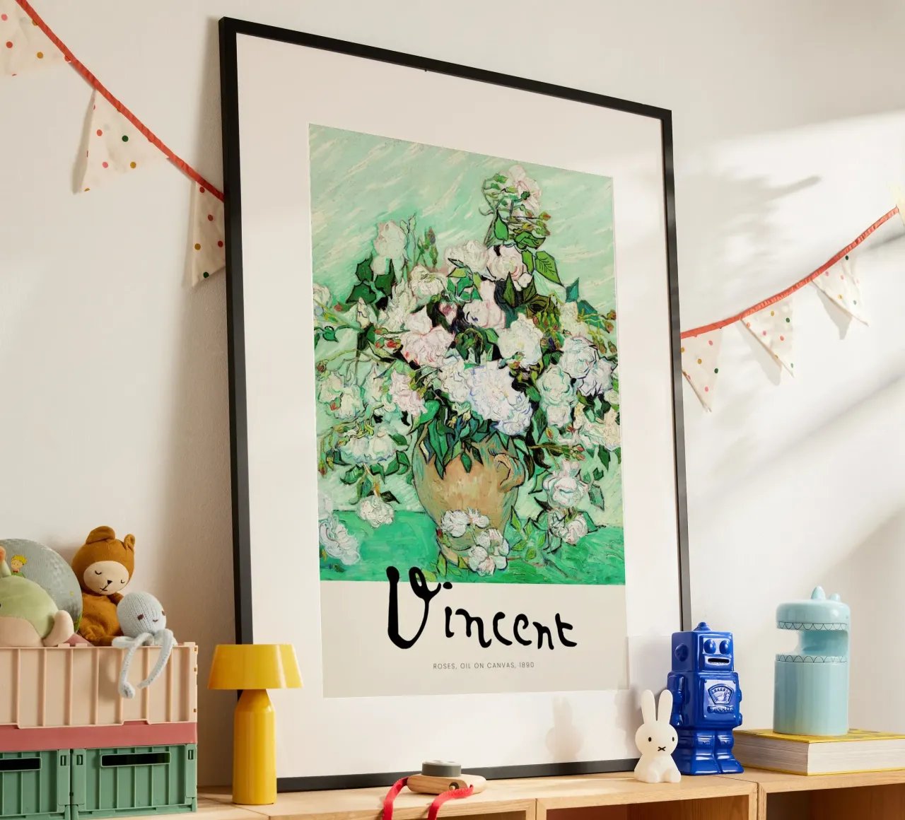 Signed, Vincent – Roses poster con telaio in alluminio da Vintage by JUNIQE