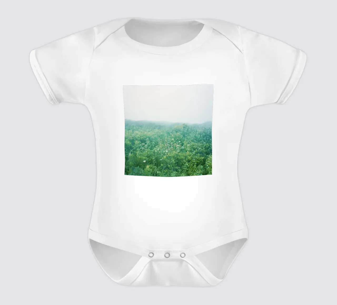Spring Field short-sleeve baby romper by KISSA STUDIO