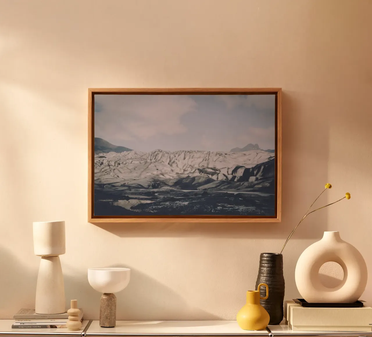 Silent Ice Realms, Island Leinwand mit Schattenfugenrahmen von PhotoVibe Decor