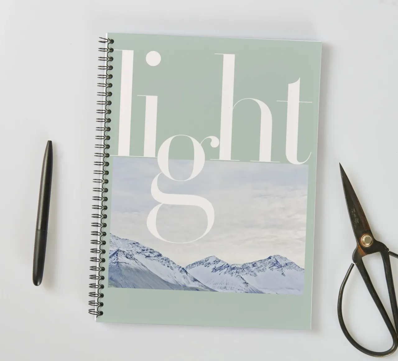 Light Snow Mountain spiral notebook by natural neutral