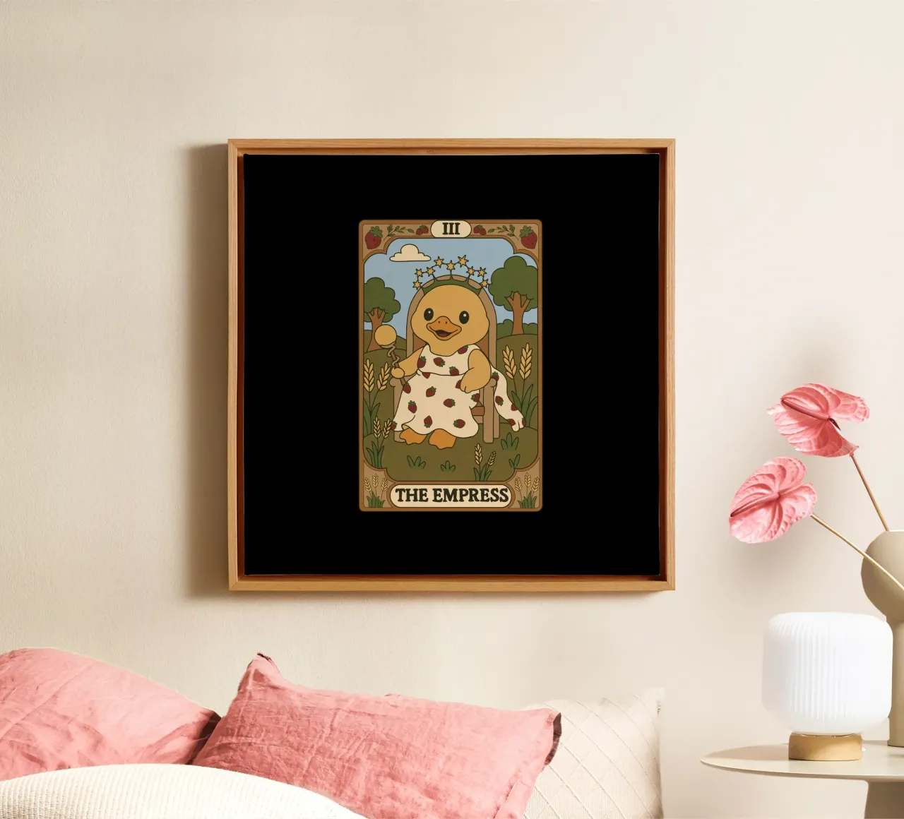 Duck Tarot - The Empress canvas with Floater frame by Loobs