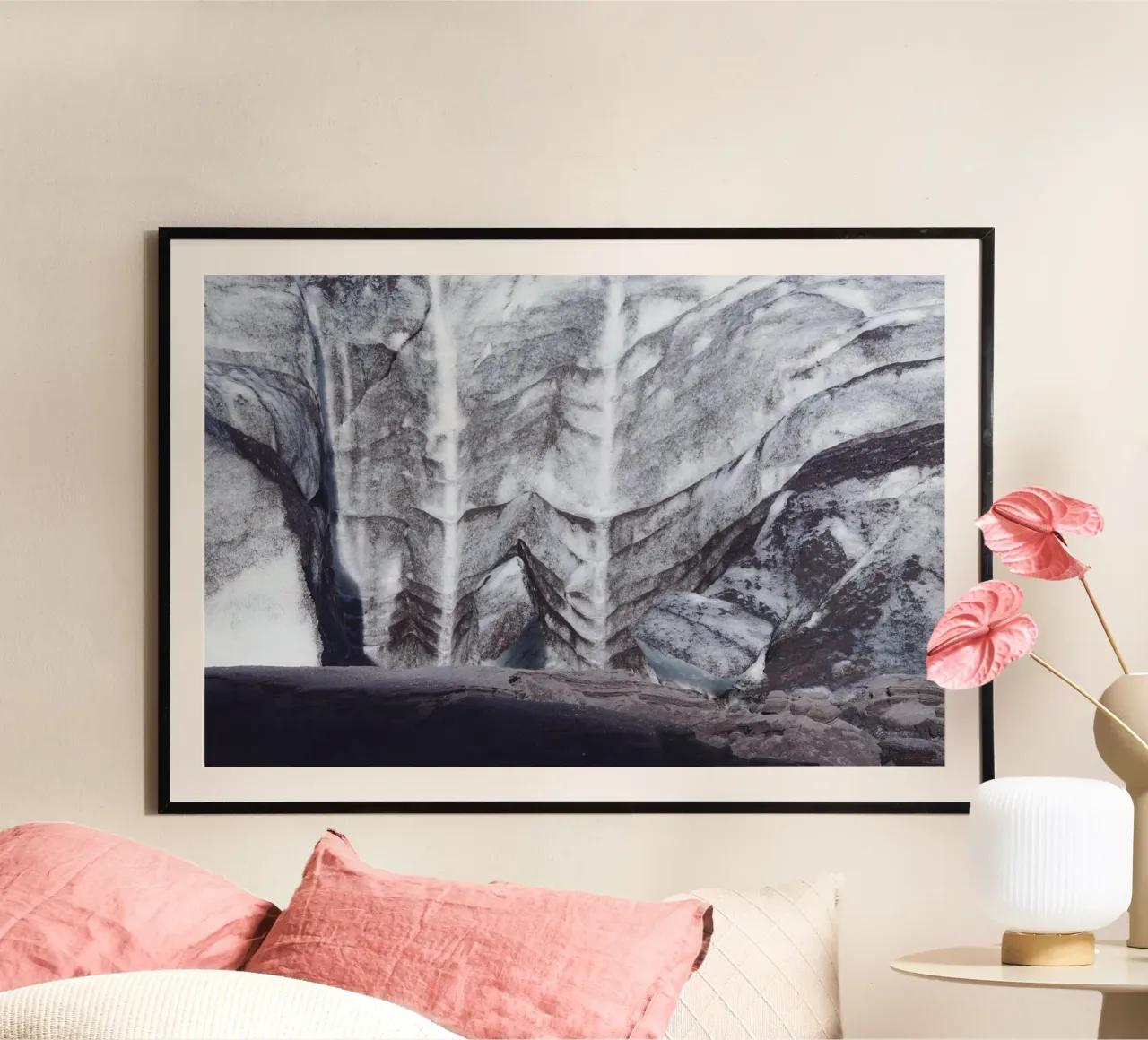 I silenziosi regni di ghiaccio, Islanda poster con telaio in plastica da PhotoVibe Decor
