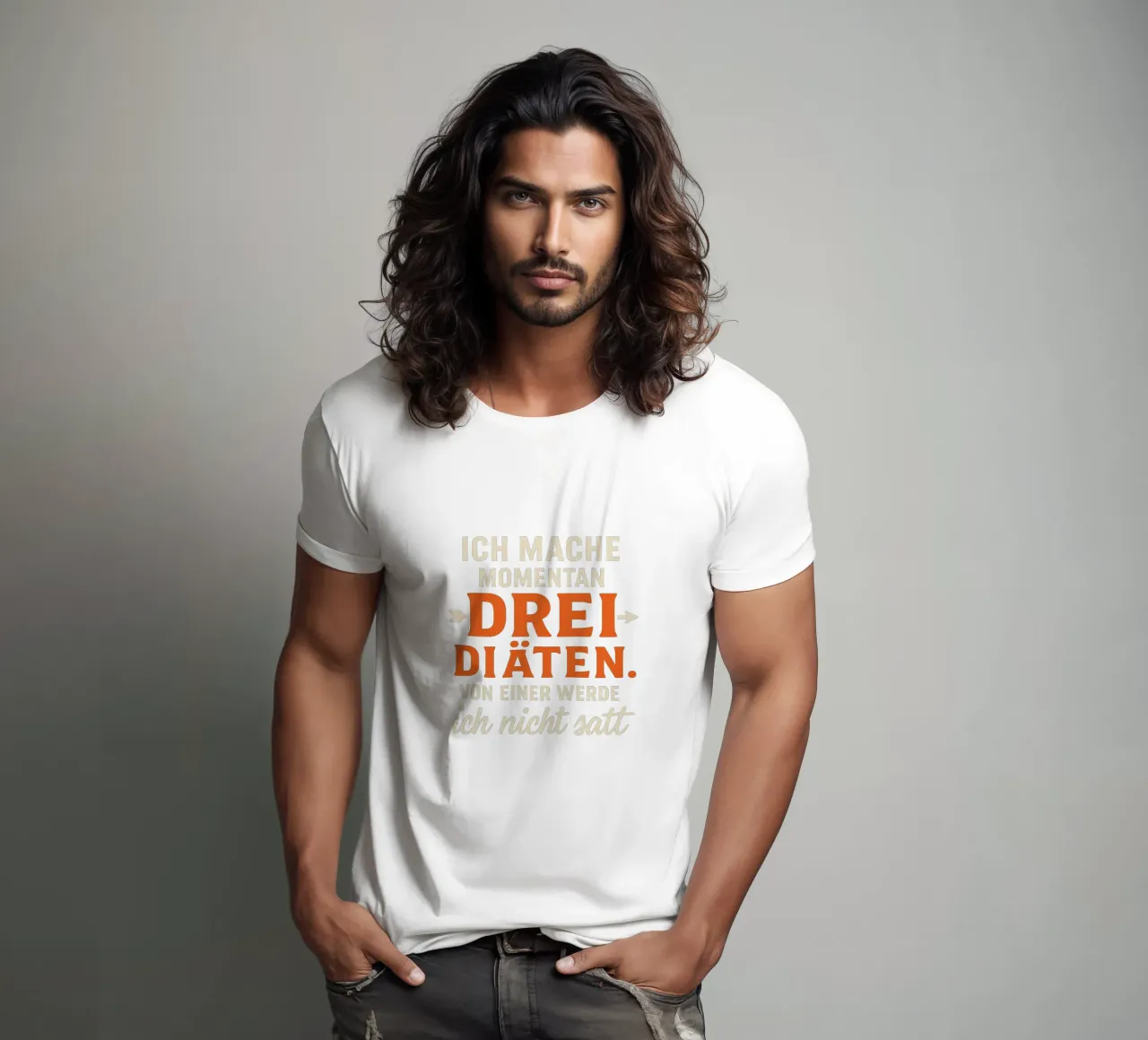 ICH MACHE DREI DIÄTEN- eine macht mich nicht satt t-shirt by Vintage Van Gogh