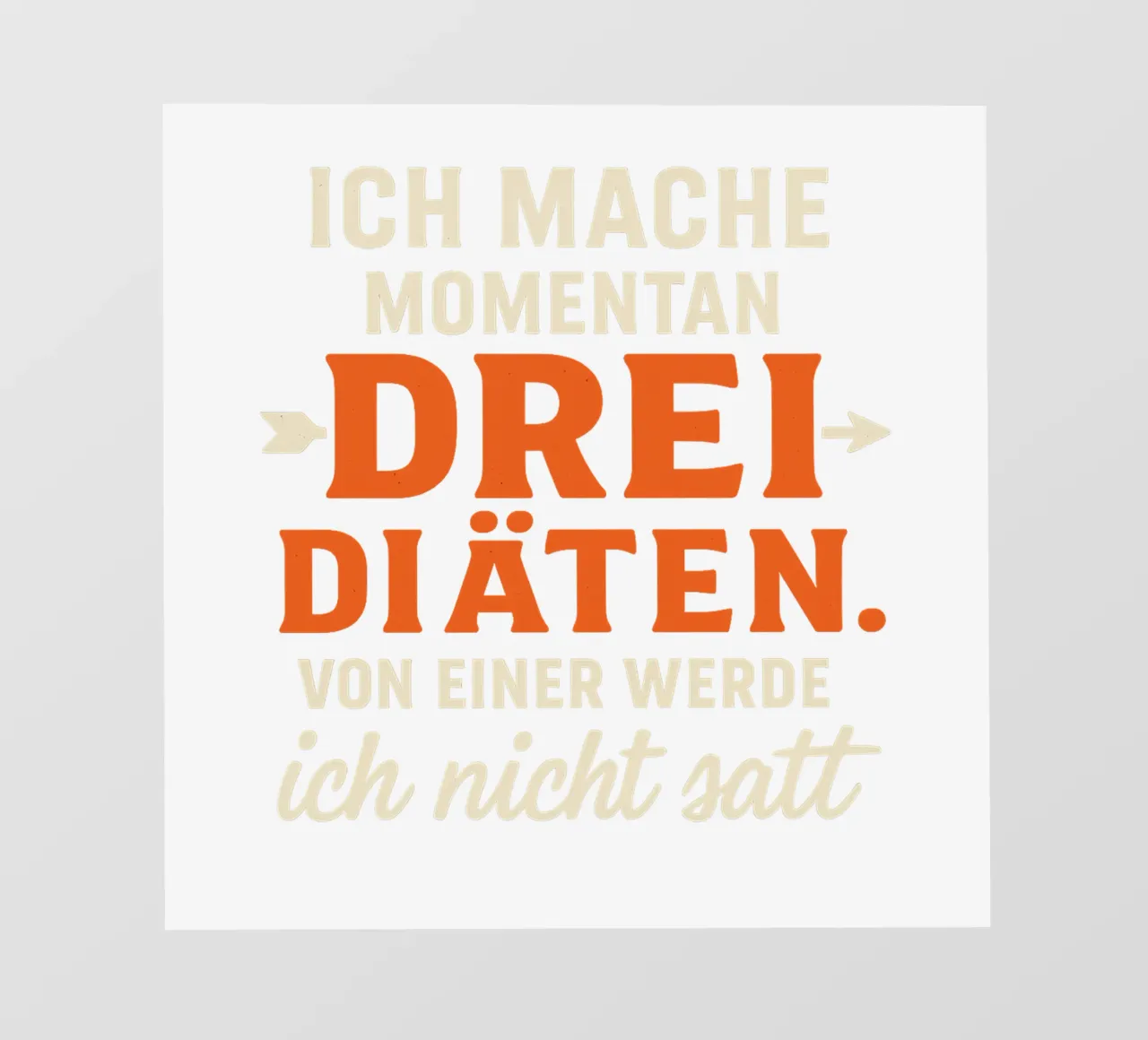 ICH MACHE DREI DIÄTEN- eine macht mich nicht satt telo in pvc da Vintage Van Gogh